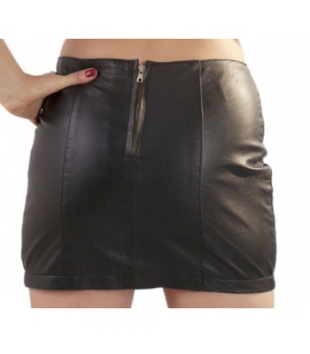 Women Laced Teaser Leather Mini Skirt 